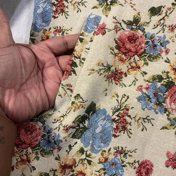 Tapestry Floral Zip Jacket Women’s Large Cottagecore Boho Rose‎ Print Retro - Picture 6 of 8